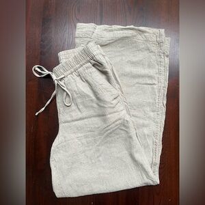 Wide-leg linen pants